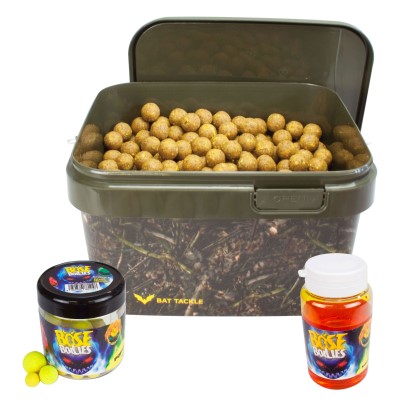 BAT-Tackle Sessionpack Böse Boilies im Realistric® Eimer 18mm Sexy Scopex + Dip + Pop Ups