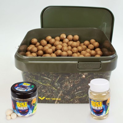 BAT-Tackle Sessionpack Böse Boilies im Realistric® Eimer, 18mm White chocolate + Dip + Pop Ups