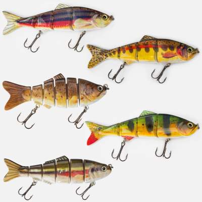 Naturgetreues Wobbler Set Real Fish Swimbait aus 5 beweglichen Kunstködern,