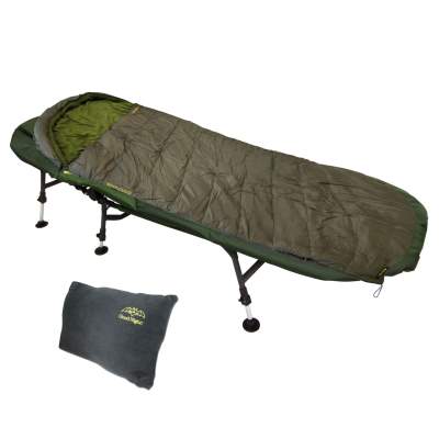 BAT-Tackle Nightwalker Pro Karpfenliege + Maxxlounge Fleece Schlafsack + Fleece Kissen Bundle,