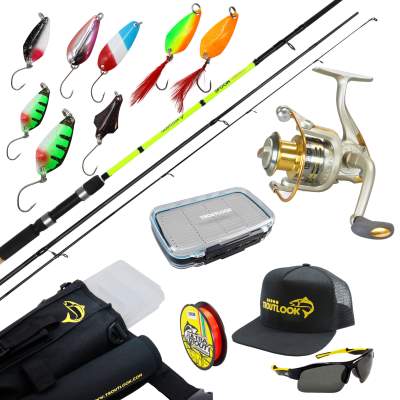 Troutlook Big Trout Set,Forellen Angelset Troutlook Big Trout Forellenset Rute Rolle Schnur Zubehör 14tlg.