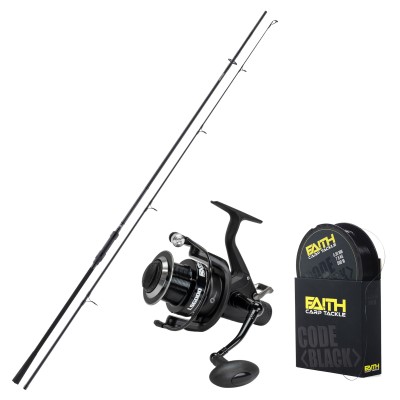 Daiwa Black Edition Karpfen-Set 3,00m, Rute, Rolle und Schnur