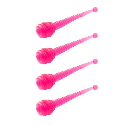 Troutlook Trout Area Worm Set, schwarz-pink - 3,8mm