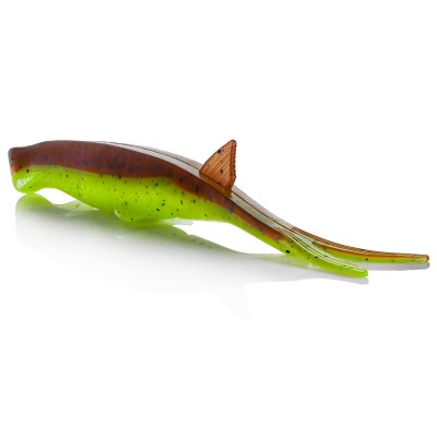 Senshu Pelaga Shad + Head Set, 24cm - Green Pumpkin/Chartreuse