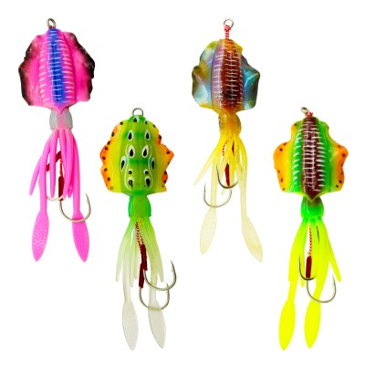 Team Deep Sea Flatter Squid Set - Köderset 14,5cm - 4 Stück gemischt