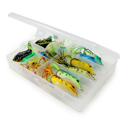 Fish-XPro Frog Set inkl. Tackle Box - Topwaterköder 20x14x4cm