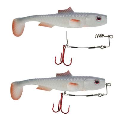 MT-Lures Pikezilla Shad mit Stingersystem Hecht Shad 13cm - UV Purple Roach - 2 Stück