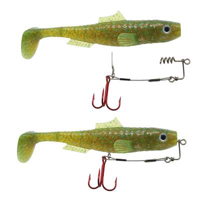 Pikezilla Pikezilla Shad mit Stingersystem - Hecht Shad MT-Lures Pikezilla Hecht Shad 2 Stück 13cm UV Old Motoroil