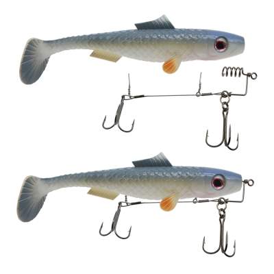 MT-Lures Pikezilla Shad mit Stingersystem Hecht Shad MT-Lures Pikezilla Hecht Shad 1 Stück 18cm UV Natural Roach