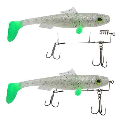 MT-Lures Pikezilla Shad mit Stingersystem, MT-Lures Pikezilla Hecht Shad 1 Stück 18cm UV Tequila Lemon