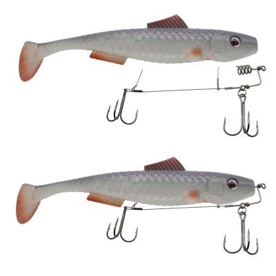 MT-Lures Pikezilla Shad mit Stingersystem, MT-Lures Pikezilla Hecht Shad 1 Stück 25cm UV Purple Roach