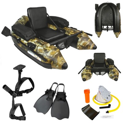 Waterside Belly Boat Camoura Float Pro Bundle - Bellybootset