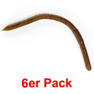 Angel Domäne TH Finesse Worm, 13,0cm, Brown Glitter 6erPack, 13cm - Brown Glitter - 6Stück