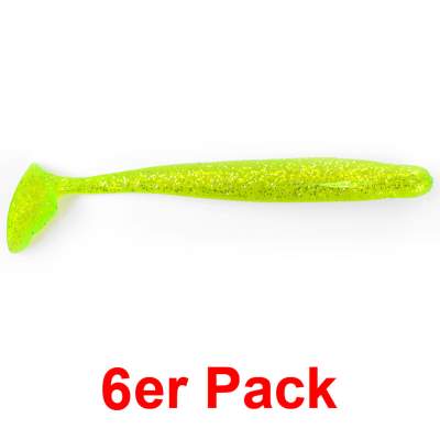 Angel Domäne Perfect Shad, 10,0cm, Chartreuse Glitter 6er Pack, 10cm - Chartreuse Glitter - 6Stück