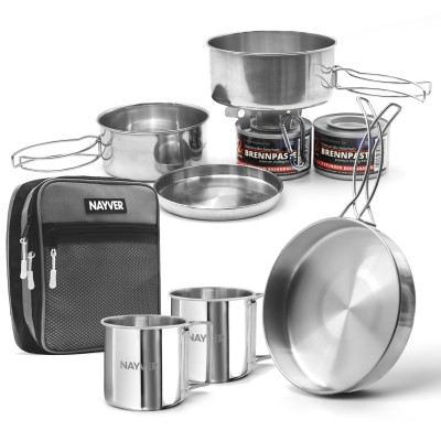 NAYVER Kochset Outdoor, 10 Teiliges Outdoor-SET