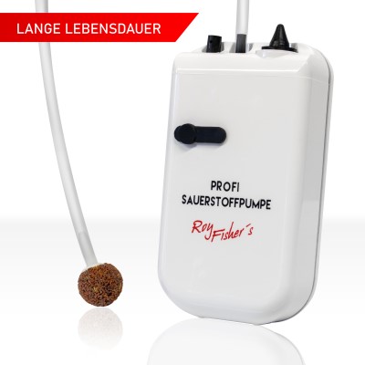 Roy Fishers Profi Sauerstoffpumpe mit 2 Geschwindigkeiten inkl. Batterien, Profi Sauerstoffpumpe mit 2 Geschwindigkeiten inkl. 2 Batterien LR20