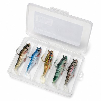 Fish-XPro Flash Lure Set - Gummifisch 8,5cm - 18g - 5 Farben