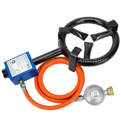 Eversmoke Gasbrenner Maxi 5000 Watt mit Druckminderer und Schlauch