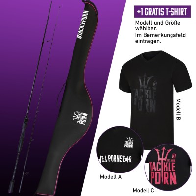 Tackle Porn XTP Doggy Stick Spinnrute ** AKTION inkl. Futteral und T-Shirt ** 2,36m - 7-28g - 2tlg - 180g