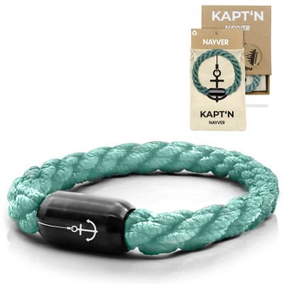 NAYVER KAPT´N Anchor mit Geschenkbox - Armband + Geschenkbox Blau-Schwarz - 16cm NAYVER KAPT´N Anchor mit Geschenkbox - Armband + Geschenkbox Blau-Schwarz - 16cm