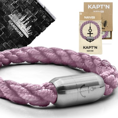 NAYVER KAPT´N Anchor mit Geschenkbox - Armband + Geschenkbox Helllila-Silber - 18cm