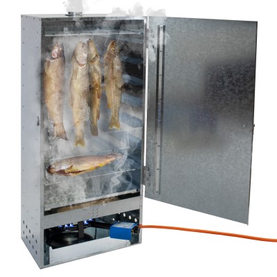 Eversmoke Räucherofenset Jumbo Power Pro inkl. 5,5kW Brenner, Thermometer, Mehl & Lake 46x28x110cm - 1Stück