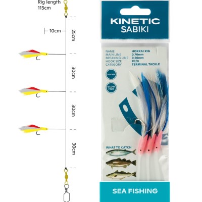 Kinetic Sabiki Hokkai - Paternoster Pink - 115cm - #2/0