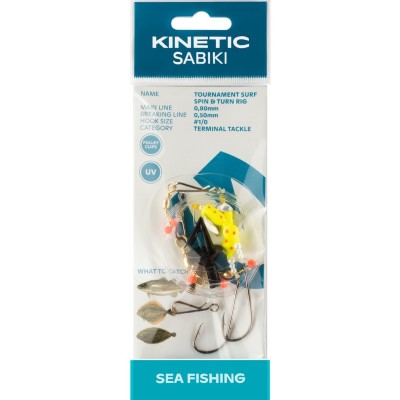 Kinetic Sabiki Tournament Surf Spin&Turn - Brandungsvorfach Yellow - 110cm - #1/0 - 1 Stück