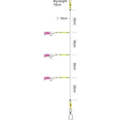 Kinetic Sabiki Sun Tail Lightstick - Meeresvorfach Yellow/Orange - 115cm - #4/0 - 1 Stück