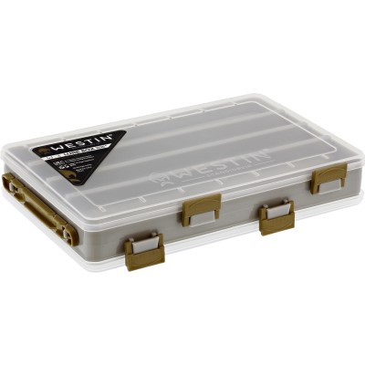 Westin W3 Lure Box Double Sided - Wobblerbox Grey/Clear - S8 - 20.5 x 17 x 4.8 cm - 1 Stück