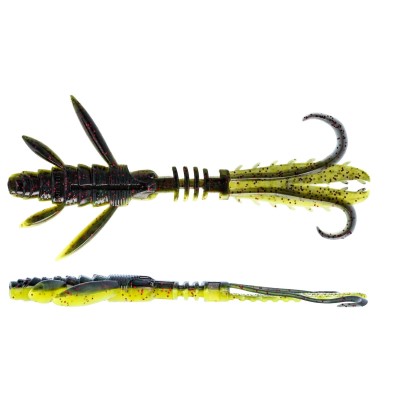 Westin CreCraw Ripplr - Creaturebait Black/Chartreuse - 9,5cm - 4g - 4 Stück