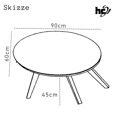 Couchtisch oval 0313-B - schwarz