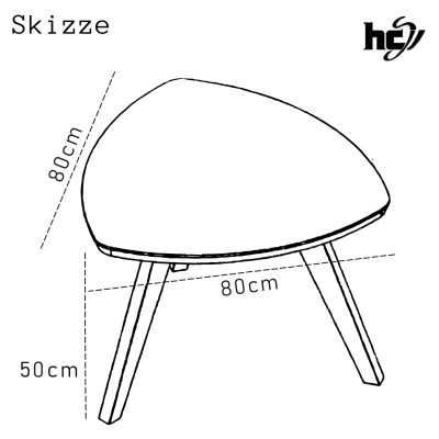 Couchtisch 3-eckig 0318-C - creme