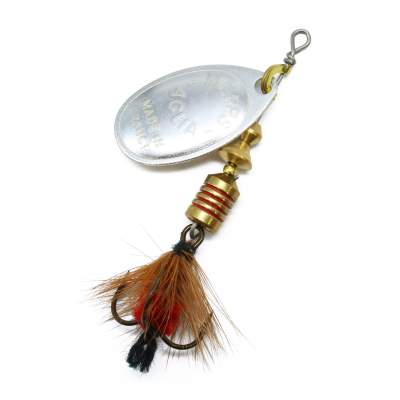 Mepps Dressed Aglia Spinner Silver/Brown #0 2,5g, 1 Stück, Mit Fliege