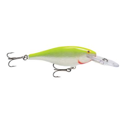 Rapala Shad Rap 5,0cm Silver Fluorescent Chartreuse (SFC) 6g, Deep Runner, floating, 1 Stück