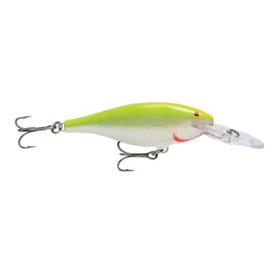 Rapala Shad Rap 7,0cm Silver Fluorescent Chartreuse (SFC), 8g, Deep Runner, floating, 1 Stück