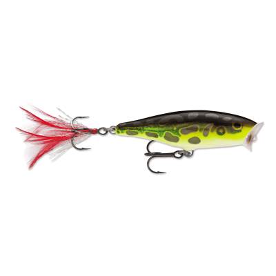 Rapala Skitter Pop 7,0cm Lime Frog (LF) Popper 7g, Top Water, 1 Stück