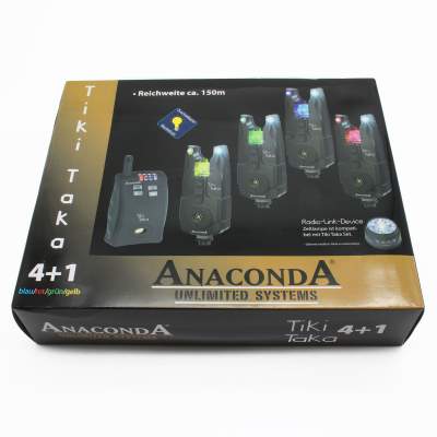 Anaconda Tiki Taka 4+1, Funk Bißanzeigerset (rot/blau/grün/gelb)