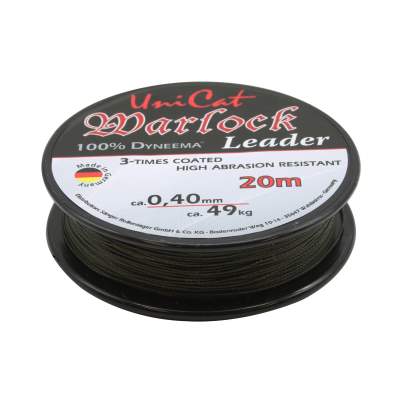 UniCat Warlock Leader 20m, 0,40mm, 49kg, Waller Vorfachschnur, 100% Dyneema