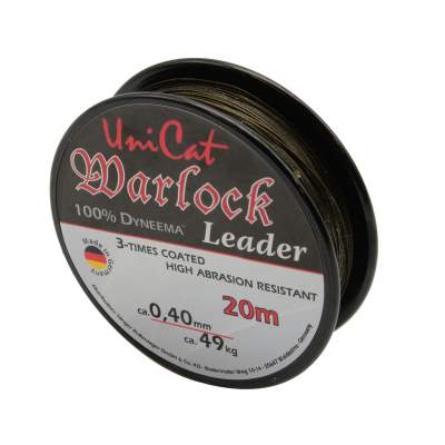 UniCat Warlock Leader 20m 0,40mm, 49kg, Waller Vorfachschnur, 100% Dyneema