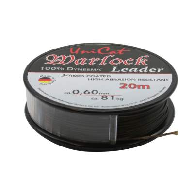 UniCat Warlock Leader 20m, 0,60mm, 81kg, Waller Vorfachschnur, 100% Dyneema