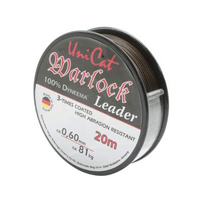 UniCat Warlock Leader 20m 0,60mm, 81kg, Waller Vorfachschnur, 100% Dyneema