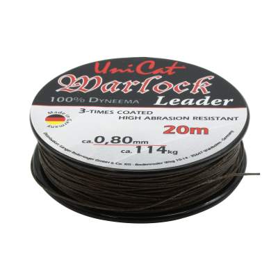 UniCat Warlock Leader 20m 0,80mm, 114kg, Waller Vorfachschnur, 100% Dyneema