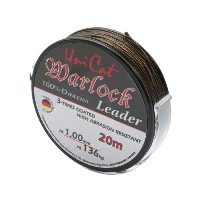 UniCat Warlock Leader 20m, 1,00mm, 136kg, Waller Vorfachschnur, 100% Dyneema