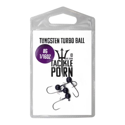 Tackle Porn Tungsten Turbo Ball Jigkopf 1/16oz - 4Stück