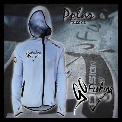 Hotspot Design Polar Fleece Jacke Go Fishing Gr. M, sky blue - Gr.M - 1Stück