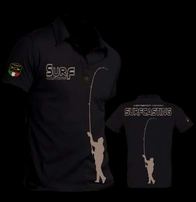 Hotspot Design Polo Shirt Surf Casting Gr. XXL, black - Gr.XXL - 1Stück