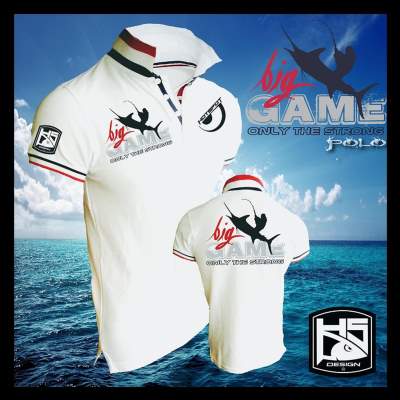 Hotspot Design Polo Shirt Only the Strong Big Game Gr. XL white - Gr.XL - 1Stück