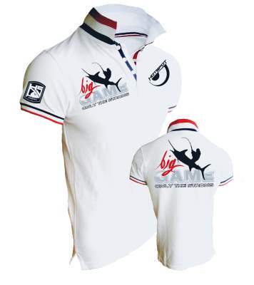 Hotspot Design Polo Shirt Only the Strong Big Game Gr. L, white - Gr.L - 1Stück