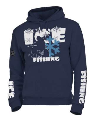 Hotspot Design Hoodie Sweatshirt Ice Fishing Gr. M blue navy - Gr.M - 1Stück